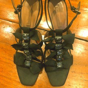 BCBG Max Azria Black Satin Sandals